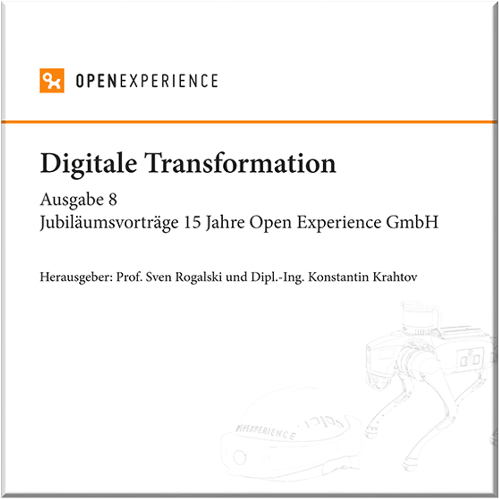 Omslag till konferensvolymen Digitale Transformation, utgåva 8: jubileumsföredrag 15 år med Open Experience